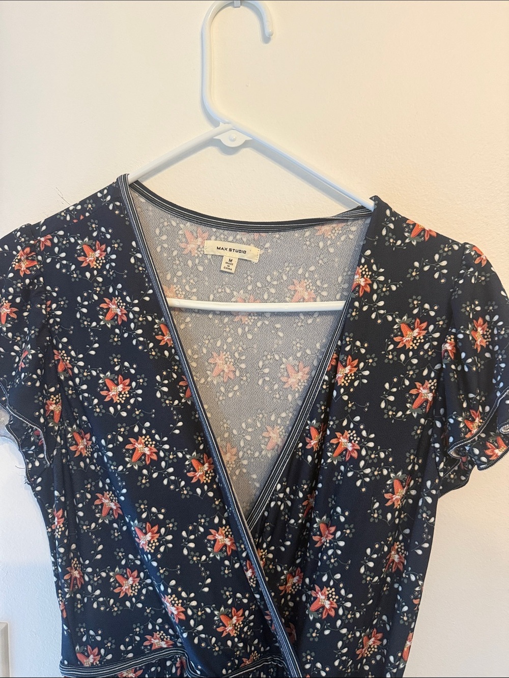 Max Studio Navy Floral Maxi Dress
